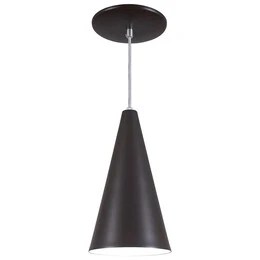 Pendente Cone Luminária Lustre Alumínio Marrom Tabaco